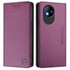 For ZTE Blade A35 Lite / A35 Core RC01 Dual-Folded Magnetic Suction RFID Leather Phone Case(Violet) - 2