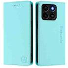 For ZTE Blade A35 / A55 RC01 Dual-Folded Magnetic Suction RFID Leather Phone Case(Mint Green) - 2