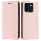 For ZTE Blade A35 / A55 RC01 Dual-Folded Magnetic Suction RFID Leather Phone Case(Pink) - 2