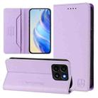 For ZTE Blade A35 / A55 RC01 Dual-Folded Magnetic Suction RFID Leather Phone Case(Light Purple) - 1