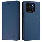 For ZTE Blade A35 / A55 RC01 Dual-Folded Magnetic Suction RFID Leather Phone Case(Dark Blue) - 2