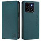 For ZTE Blade A35 / A55 RC01 Dual-Folded Magnetic Suction RFID Leather Phone Case(Dark Green) - 2