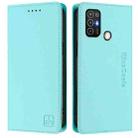 For ZTE Blade A52 RC01 Dual-Folded Magnetic Suction RFID Leather Phone Case(Mint Green) - 2