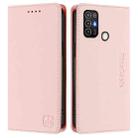 For ZTE Blade A52 RC01 Dual-Folded Magnetic Suction RFID Leather Phone Case(Pink) - 2