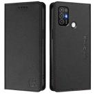 For ZTE Blade A52 RC01 Dual-Folded Magnetic Suction RFID Leather Phone Case(Black) - 2