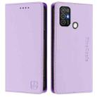 For ZTE Blade A52 RC01 Dual-Folded Magnetic Suction RFID Leather Phone Case(Light Purple) - 2