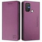 For ZTE Blade A52 RC01 Dual-Folded Magnetic Suction RFID Leather Phone Case(Violet) - 2