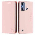 For ZTE Blade A53 / A53+ RC01 Dual-Folded Magnetic Suction RFID Leather Phone Case(Pink) - 2