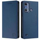 For ZTE Blade A53 / A53+ RC01 Dual-Folded Magnetic Suction RFID Leather Phone Case(Dark Blue) - 2