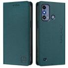 For ZTE Blade A53 / A53+ RC01 Dual-Folded Magnetic Suction RFID Leather Phone Case(Dark Green) - 2