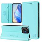 For ZTE Blade A73 4G RC01 Dual-Folded Magnetic Suction RFID Leather Phone Case(Mint Green) - 1