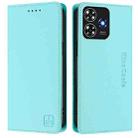 For ZTE Blade A73 4G RC01 Dual-Folded Magnetic Suction RFID Leather Phone Case(Mint Green) - 2