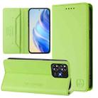 For ZTE Blade A73 4G RC01 Dual-Folded Magnetic Suction RFID Leather Phone Case(Grass Green) - 1