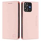 For ZTE Blade A73 4G RC01 Dual-Folded Magnetic Suction RFID Leather Phone Case(Pink) - 2