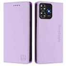 For ZTE Blade A73 4G RC01 Dual-Folded Magnetic Suction RFID Leather Phone Case(Light Purple) - 2