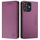 For ZTE Blade A73 4G RC01 Dual-Folded Magnetic Suction RFID Leather Phone Case(Violet) - 2