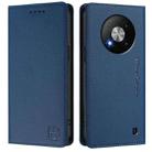 For ZTE Blade A73 5G RC01 Dual-Folded Magnetic Suction RFID Leather Phone Case(Dark Blue) - 2