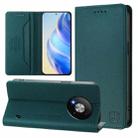 For ZTE Blade A73 5G RC01 Dual-Folded Magnetic Suction RFID Leather Phone Case(Dark Green) - 1