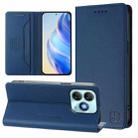 For ZTE Blade A75 4G RC01 Dual-Folded Magnetic Suction RFID Leather Phone Case(Dark Blue) - 1