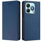 For ZTE Blade A75 4G RC01 Dual-Folded Magnetic Suction RFID Leather Phone Case(Dark Blue) - 2