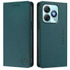 For ZTE Blade A75 4G RC01 Dual-Folded Magnetic Suction RFID Leather Phone Case(Dark Green) - 2