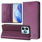 For ZTE Blade A75 4G RC01 Dual-Folded Magnetic Suction RFID Leather Phone Case(Violet) - 1