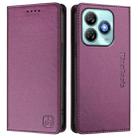 For ZTE Blade A75 4G RC01 Dual-Folded Magnetic Suction RFID Leather Phone Case(Violet) - 2