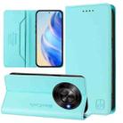 For ZTE Blade A75 5G / Nubia Focus 5G RC01 Dual-Folded Magnetic Suction RFID Leather Phone Case(Mint Green) - 1