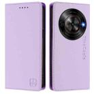 For ZTE Blade A75 5G / Nubia Focus 5G RC01 Dual-Folded Magnetic Suction RFID Leather Phone Case(Light Purple) - 2