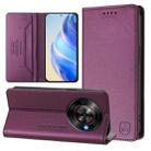 For ZTE Blade A75 5G / Nubia Focus 5G RC01 Dual-Folded Magnetic Suction RFID Leather Phone Case(Violet) - 1