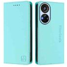 For ZTE Blade V40s RC01 Dual-Folded Magnetic Suction RFID Leather Phone Case(Mint Green) - 2