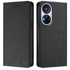 For ZTE Blade V40s RC01 Dual-Folded Magnetic Suction RFID Leather Phone Case(Black) - 2