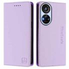 For ZTE Blade V40s RC01 Dual-Folded Magnetic Suction RFID Leather Phone Case(Light Purple) - 2