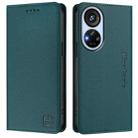 For ZTE Blade V40s RC01 Dual-Folded Magnetic Suction RFID Leather Phone Case(Dark Green) - 2