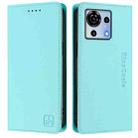 For ZTE Blade V50 Vita RC01 Dual-Folded Magnetic Suction RFID Leather Phone Case(Mint Green) - 2