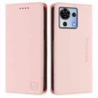 For ZTE Blade V50 Vita RC01 Dual-Folded Magnetic Suction RFID Leather Phone Case(Pink) - 2