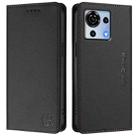 For ZTE Blade V50 Vita RC01 Dual-Folded Magnetic Suction RFID Leather Phone Case(Black) - 2