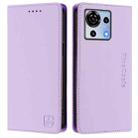 For ZTE Blade V50 Vita RC01 Dual-Folded Magnetic Suction RFID Leather Phone Case(Light Purple) - 2