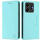 For ZTE Blade V60 4G / Axon 60 4G RC01 Dual-Folded Magnetic Suction RFID Leather Phone Case(Mint Green) - 2