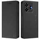 For ZTE Blade V60 4G / Axon 60 4G RC01 Dual-Folded Magnetic Suction RFID Leather Phone Case(Black) - 2