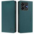 For ZTE Blade V60 4G / Axon 60 4G RC01 Dual-Folded Magnetic Suction RFID Leather Phone Case(Dark Green) - 2