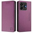 For ZTE Blade V60 4G / Axon 60 4G RC01 Dual-Folded Magnetic Suction RFID Leather Phone Case(Violet) - 2