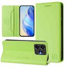 For ZTE Blade V60 Vita / V60 Design RC01 Dual-Folded Magnetic Suction RFID Leather Phone Case(Grass Green) - 1