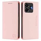 For ZTE Blade V60 Vita / V60 Design RC01 Dual-Folded Magnetic Suction RFID Leather Phone Case(Pink) - 2