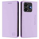 For ZTE Blade V60 Vita / V60 Design RC01 Dual-Folded Magnetic Suction RFID Leather Phone Case(Light Purple) - 2