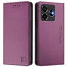 For ZTE Blade V60 Vita / V60 Design RC01 Dual-Folded Magnetic Suction RFID Leather Phone Case(Violet) - 2