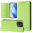 For ZTE Blade V70 Design RC01 Dual-Folded Magnetic Suction RFID Leather Phone Case(Grass Green) - 1