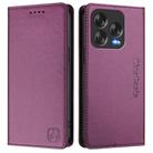 For ZTE Blade V70 Design RC01 Dual-Folded Magnetic Suction RFID Leather Phone Case(Violet) - 2
