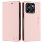 For ZTE Blade V70 Vita RC01 Dual-Folded Magnetic Suction RFID Leather Phone Case(Pink) - 2