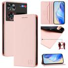 For ZTE Nubia Z60 Ultra RC01 Dual-Folded Magnetic Suction RFID Leather Phone Case(Pink) - 1